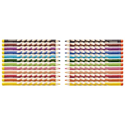 Matite colorate Stabilo EASYcolors per mancini assortiti astuccio da 12 - 331/12